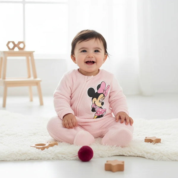 DS Baby Girl Fleece Full Romper Minnie Mouse