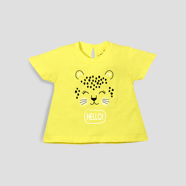 Baby Girl T-Shirt Top Lemon Leopards Print