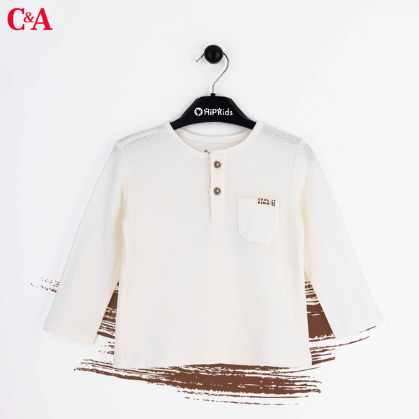 C.A Full Sleeves Off-White Cool Dino Pocket