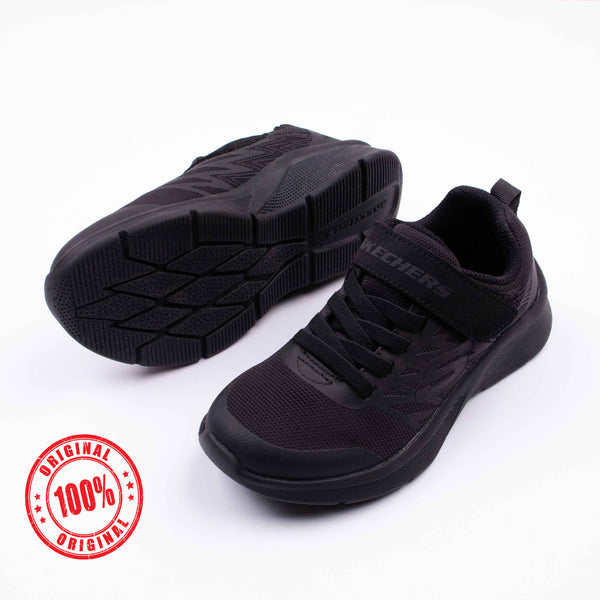SK Boy Black Lace-Up Sneakers