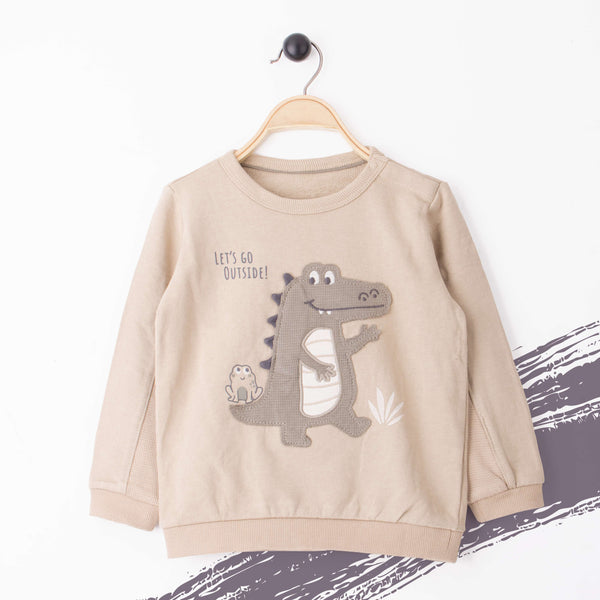 Baby boy Skin Sweatshirt Dino let's Go Outside