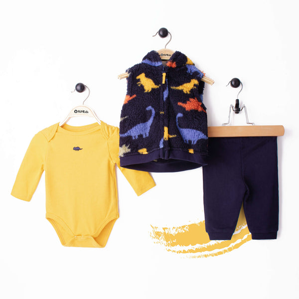 Baby Boy 3 Piece Set Multi Dinosaur Print