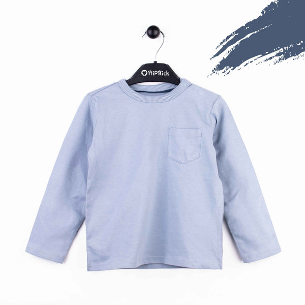 Baby Boy Sky Blue Full Sleeves T-Shirt