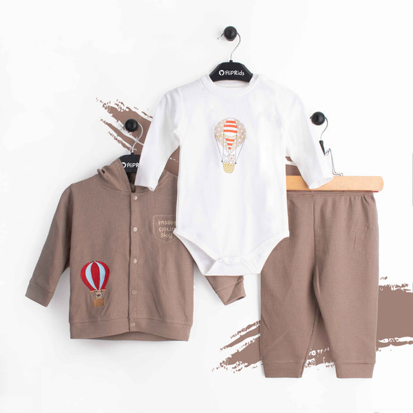 Baby Boy 3 Piece Set Brown Moon Your Sky