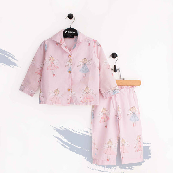 Girls Pink Cartoon Print Co-Ord Set