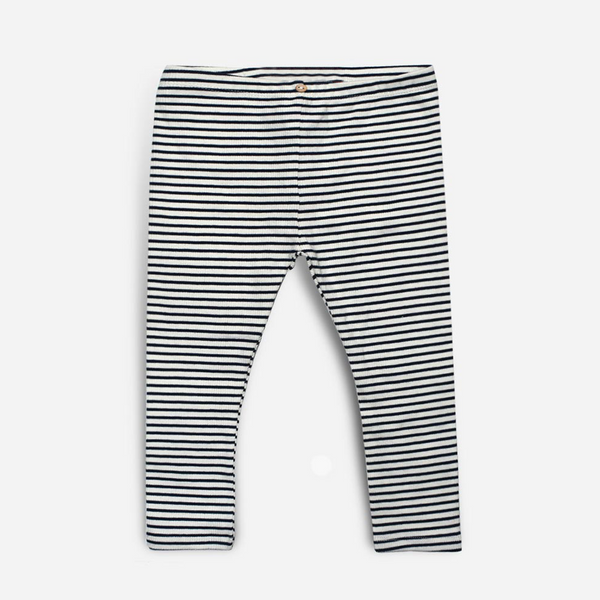 Baby Unisex BLUE STRIPED RIBBED LEGGING