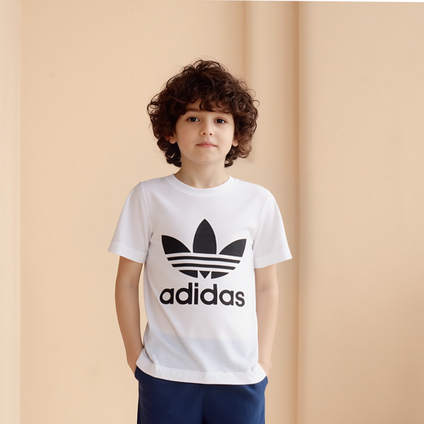 AD Boy White Trefoil T-Shirt