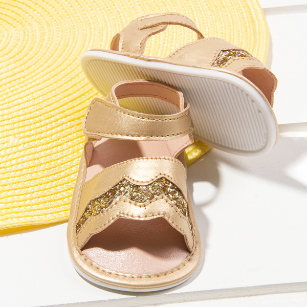 Baby Girl Golden Glitter Sandal Prewalker Walking Sale