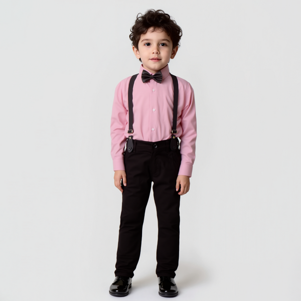 Baby Boy 4 Piece Set Pink / Black Formal Set