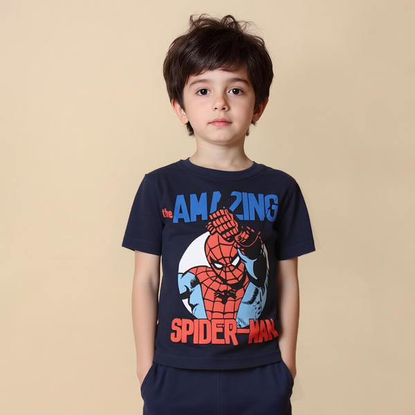 Boy Navy Blue The Amazing Spider Man Print T-Shirt