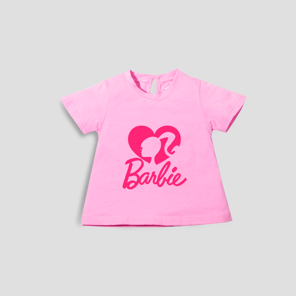 Baby Girl T-Shirt Top Pink Red Barbie Print