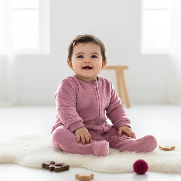 DS Baby Girl Fleece Full Romper Minnie Face