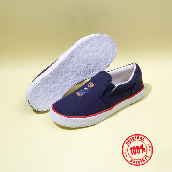 Polo-R.L Boy Navy Red Bear Slip On Shoes