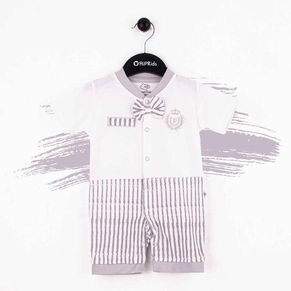 Baby Boy Grey Formal Romper