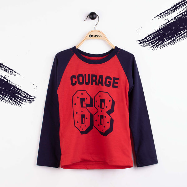 Boy Long Sleeve T-Shirt Courage 68 Print