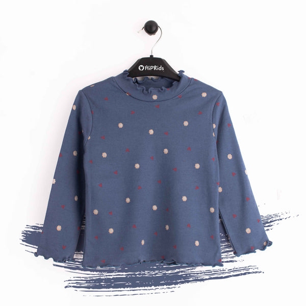 Girl Full sleeves T-Shirt Red Heart Print