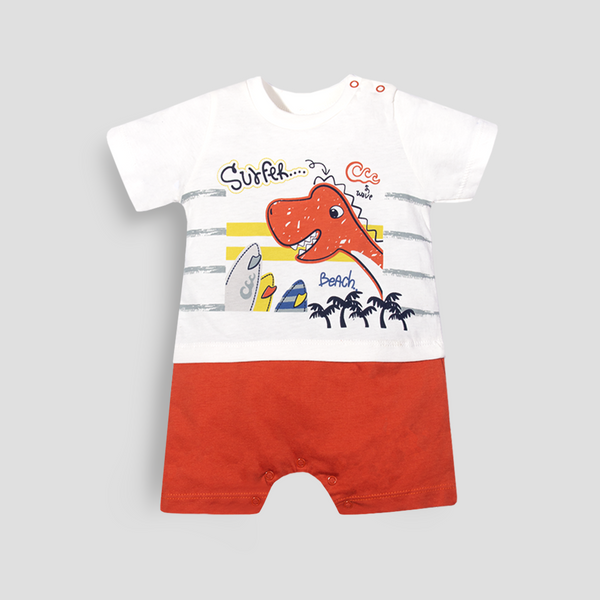 Baby Boy Dino Print Romper