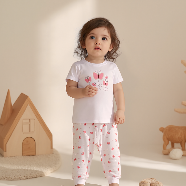 Baby Girl 2 Piece Set Butterflies Print