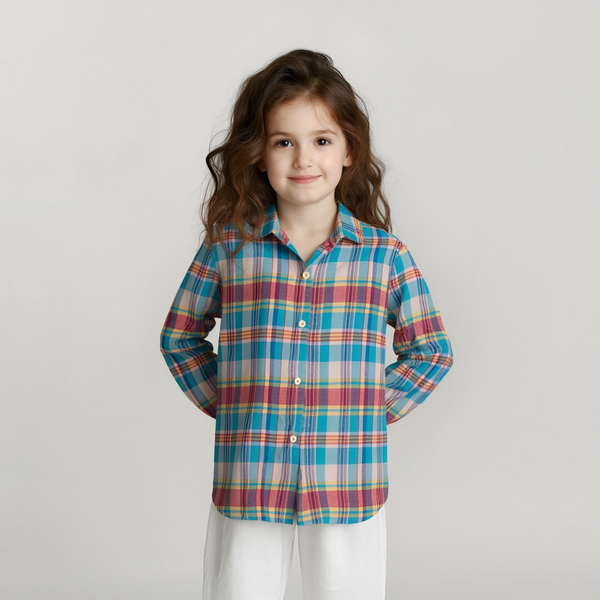 Girl Sky / Red Checked Print Shirt