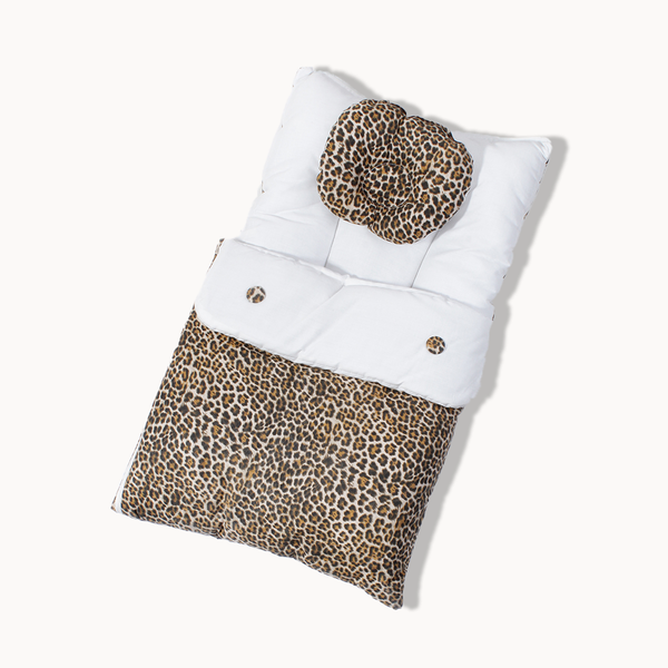 Tomo baby Boy Carry nest With Round Pillow Leopard Print