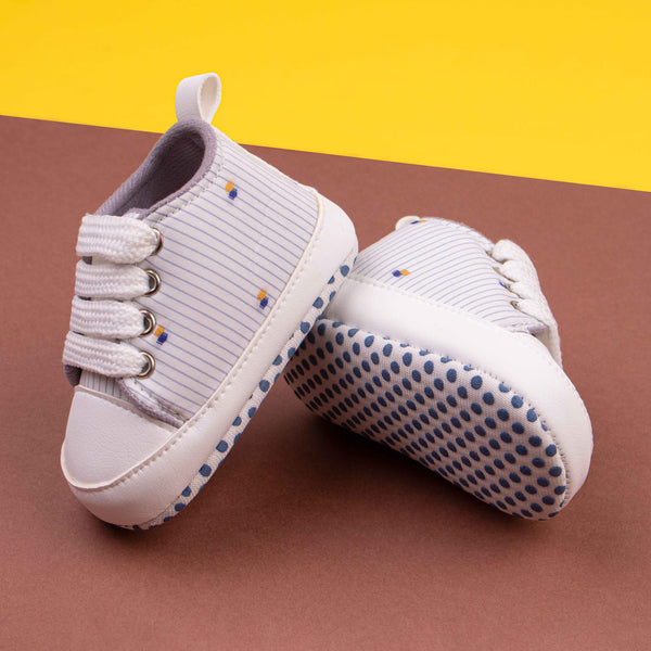 Baby Boy Blue Multi Dots Print Pre-walker