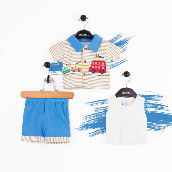 Baby Boy 3 Piece Set Blue Beep
