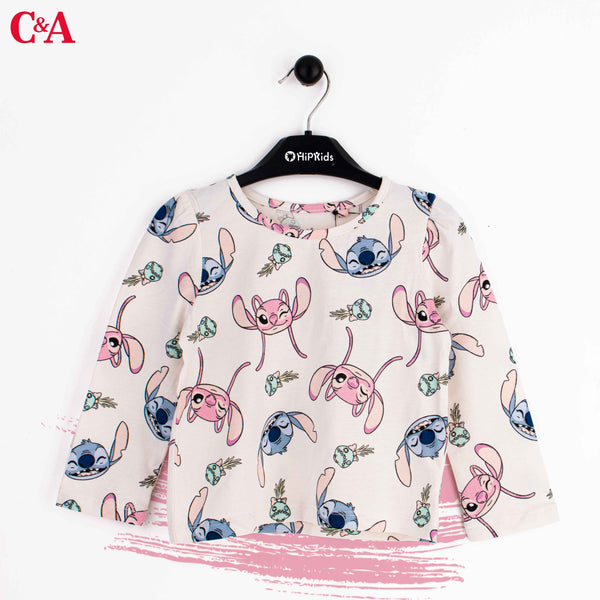 C.A Baby Girl Full sleeves T-Shirt Stich Print