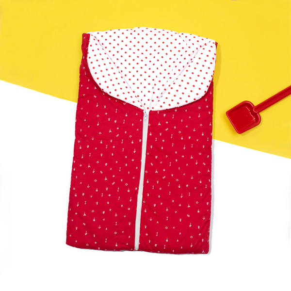 Tomo Baby Girl Red Polka Dots Print Carry nest