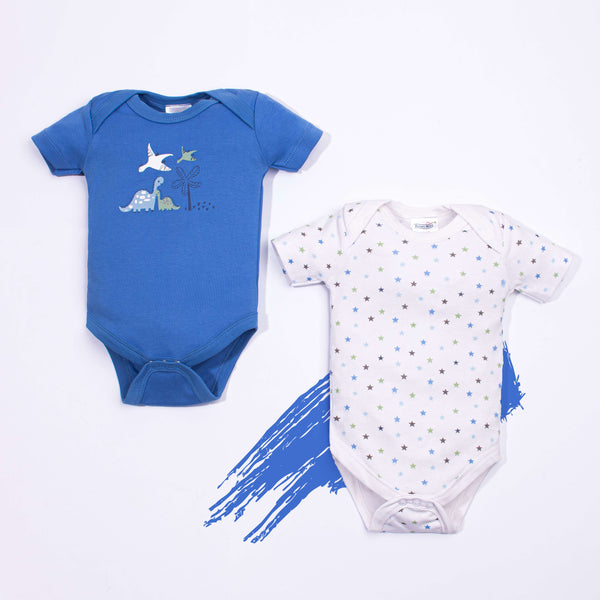 Baby Boy Pk of 2 Bodysuits Stars Print