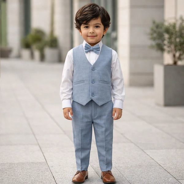 formal dress for kid boy Paul Smith Junior Boys Blue Wool Formal Suit & Girls Emerald Green Dress