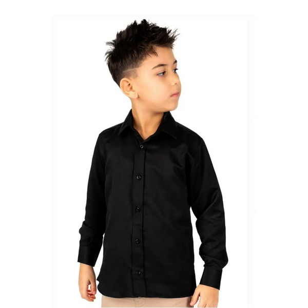 Baby Boy Black Plain Formal Shirt