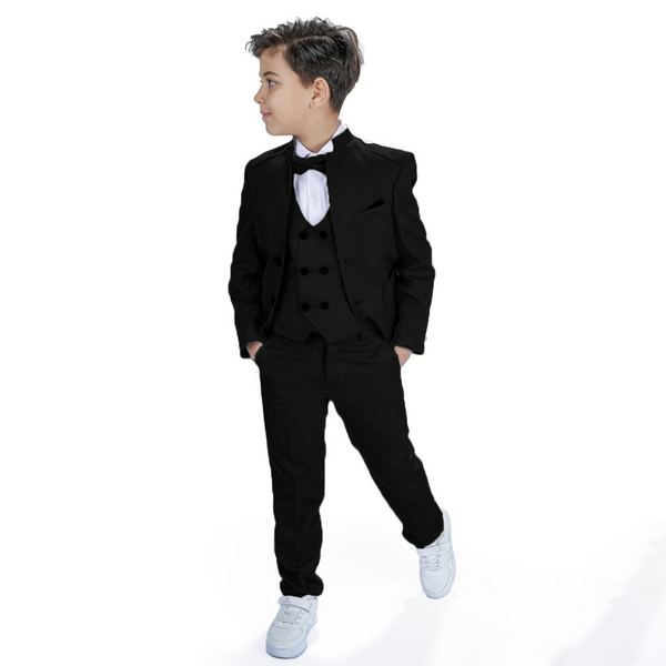 Baby Boy 4 Piece Black Self Lining Formal Suit