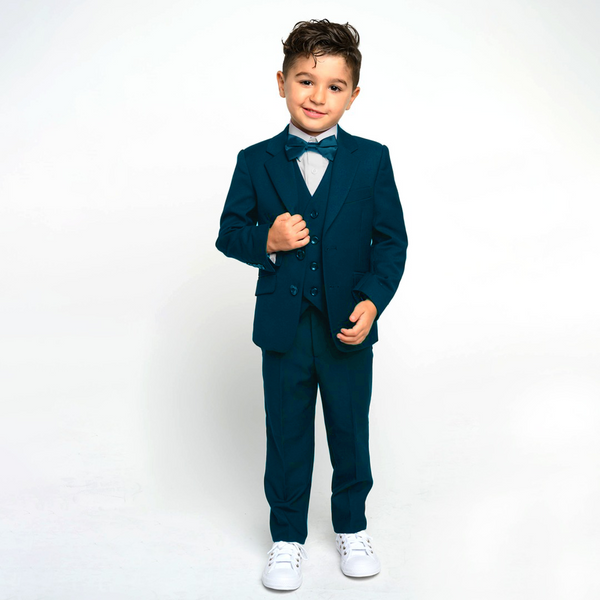 Baby Boy 4 Piece Greenish Blue Formal Suit