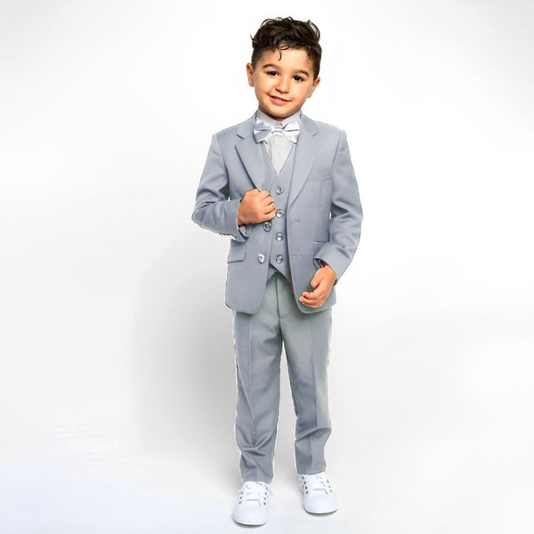 Baby Boy 4 Piece Light Grey Formal Suit