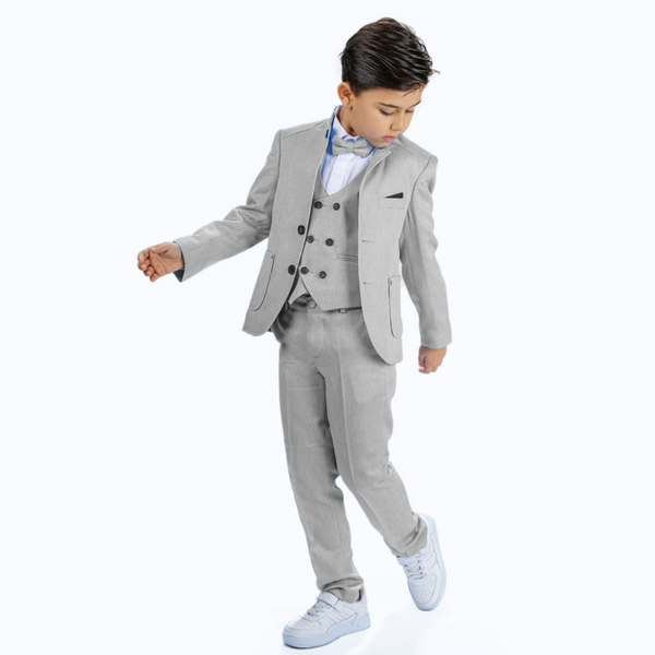 Baby Boy 4 Piece Light Grey Formal Suit