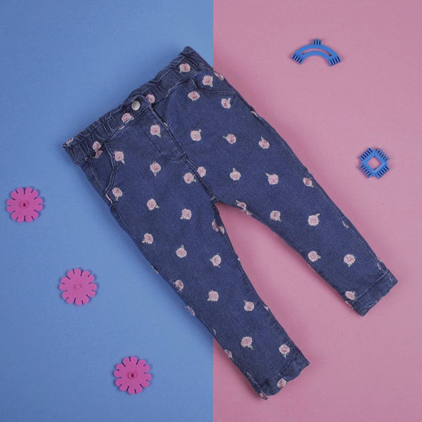 Baby Girl Denim Embroidered pant
