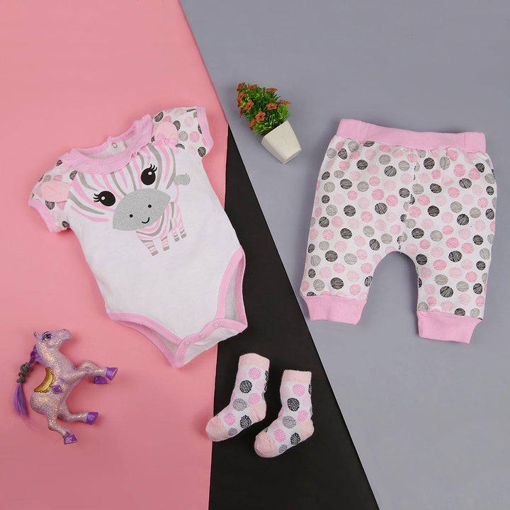 Baby Girl 3 Piece Set Zebra Print