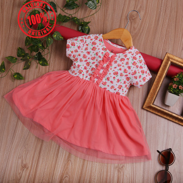 M.C Baby Girl Pink Flower Frill Frock