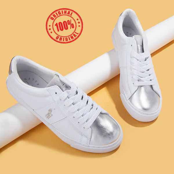 Polo-R.L Girl Silver/White Lace-Up Shoes