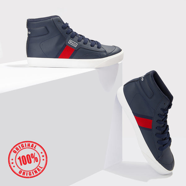 Polo-R.L Navy Blue Lace-Up High Top Sneakers