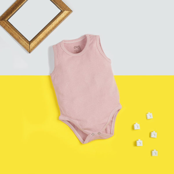 Baby Sleeveless Inner Bodysuits Baby Pink