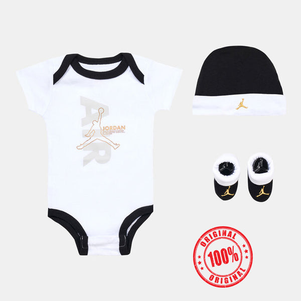 Baby Boy 3 Piece Set Bodysuit, Hat And Booties