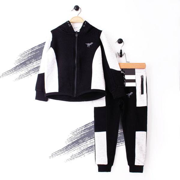 Boy 2 Piece White / Black Track Suit