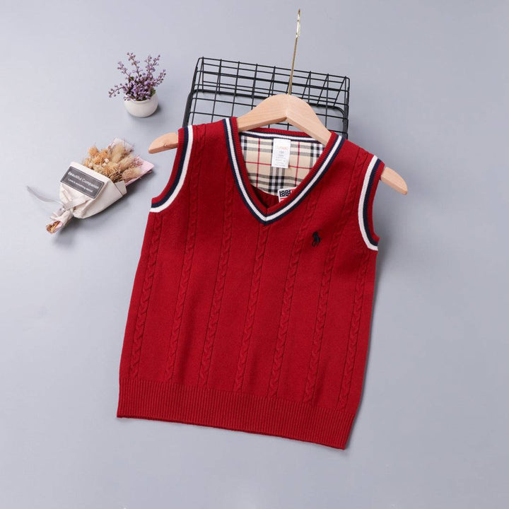 Boy Red Sleeveless Sweater
