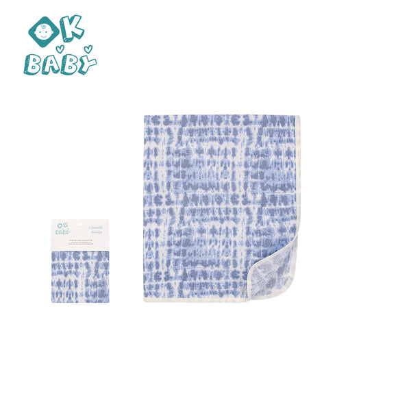 Ok Baby Blue Texture Swaddle Wrapping Sheet Size 76 x 76 Cm