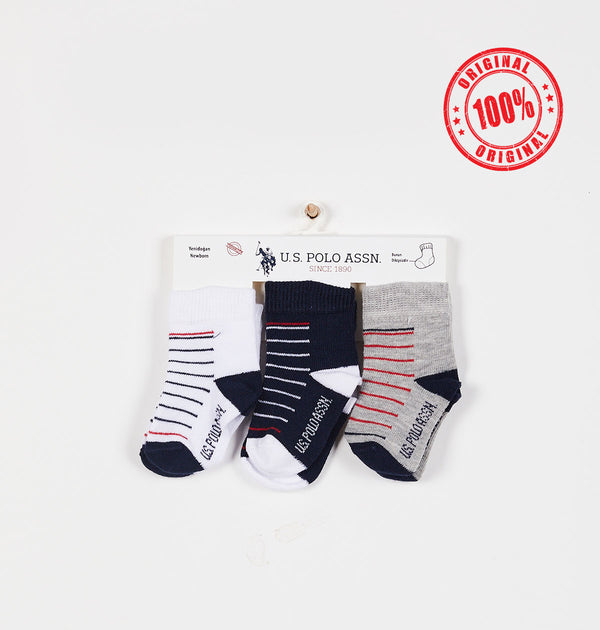 U.S. Polo Assn Baby 3pk Socks 3 Colors