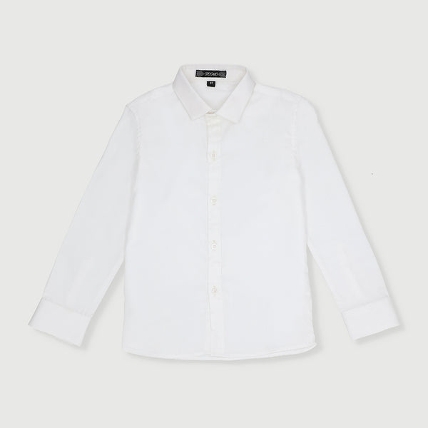 Tomo Off-White self Plain Shirt