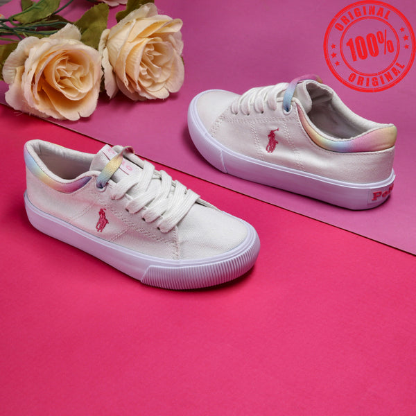 Polo-R.L White Tie and Dye Lace-up Shoes