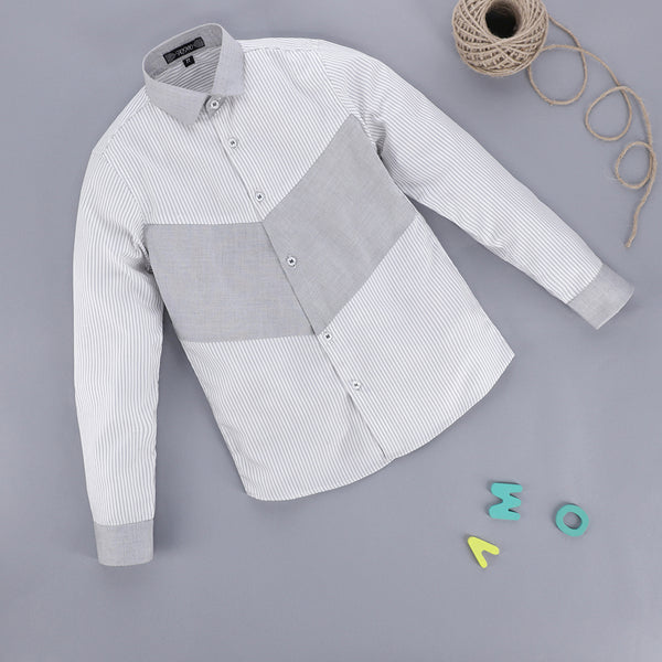 Tomo Off-White/Grey Stripes Shirt