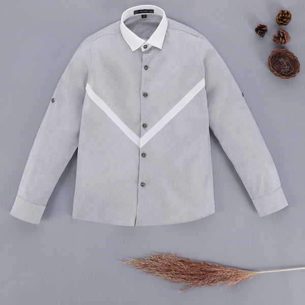 Tomo Grey/White Lines Stripes Shirt